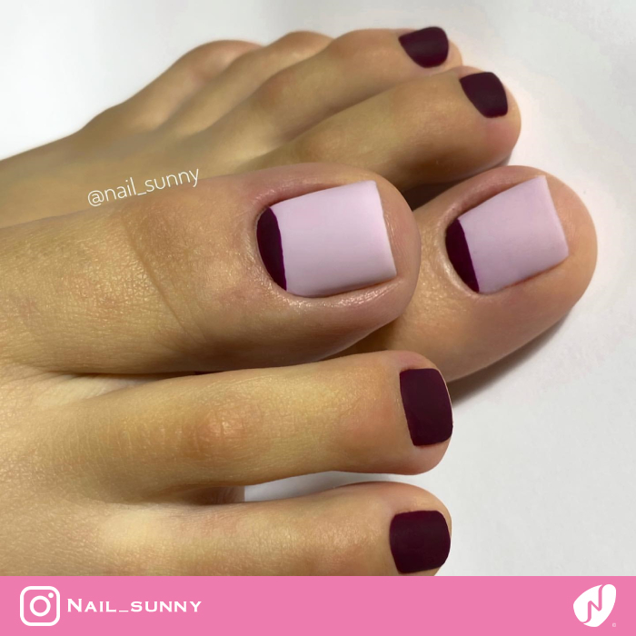 Half Moon Toe Nail Design